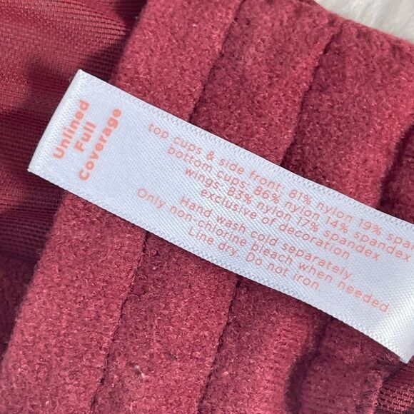 Cacique Wine Red Lace Full Coverage Unlined Bra Sz 44DD - Picture 8 of 8